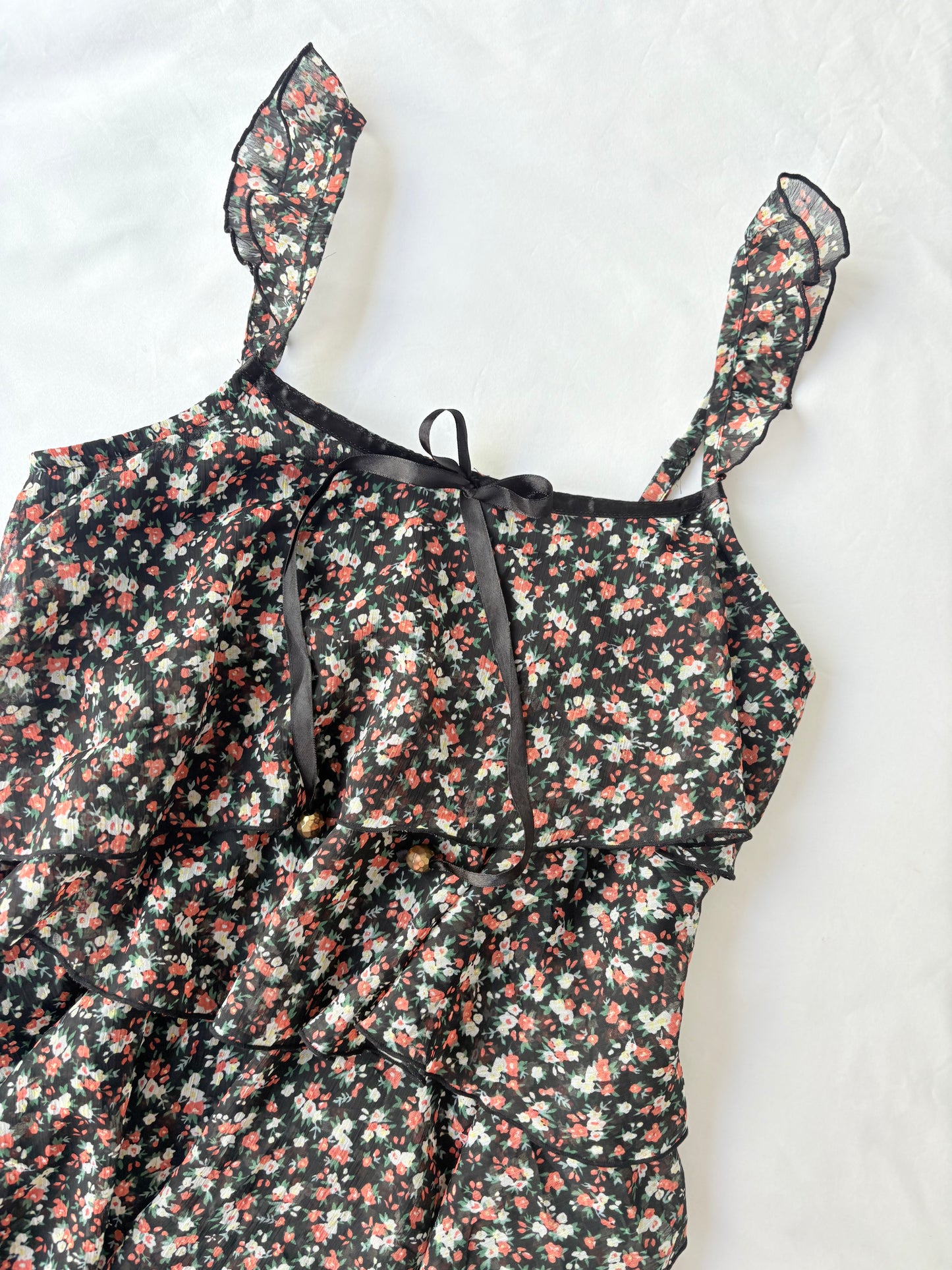 00’s Tiered floral mini dress | Size medium