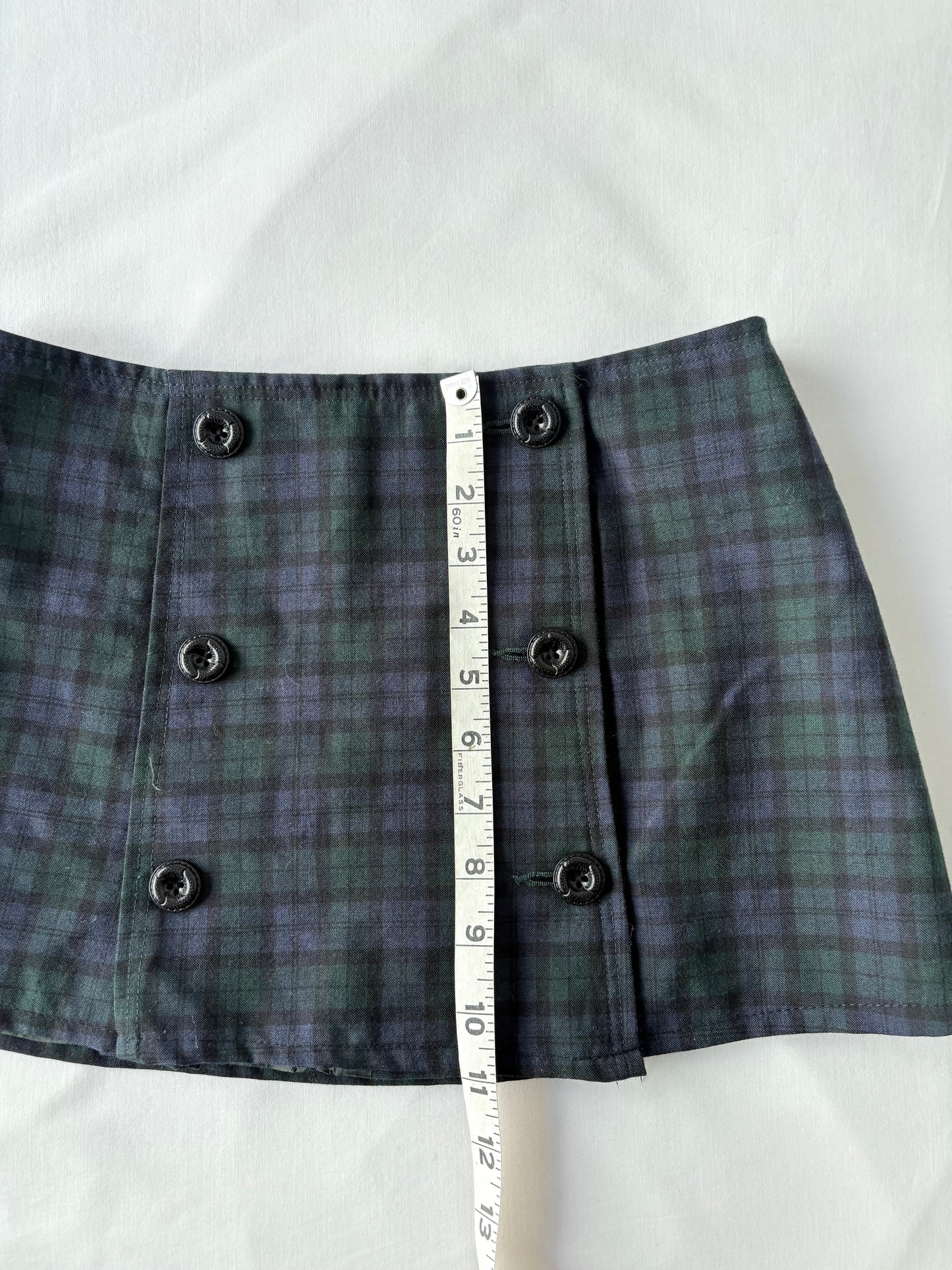 00’s Green tartan mini skirt | Size 6