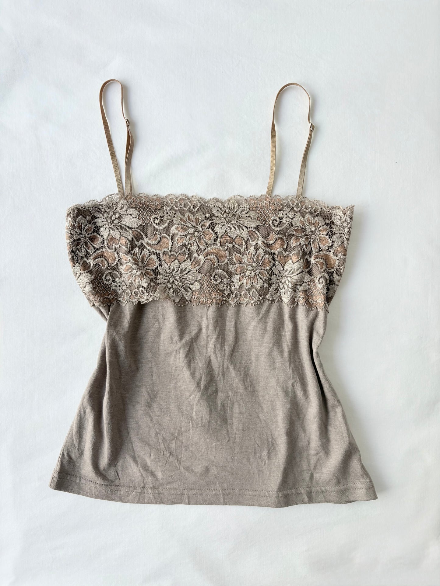 00’s Ash brown lace cami | Size 10