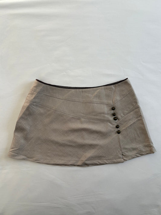 00’s Italian linen mini skirt | Size 4-6