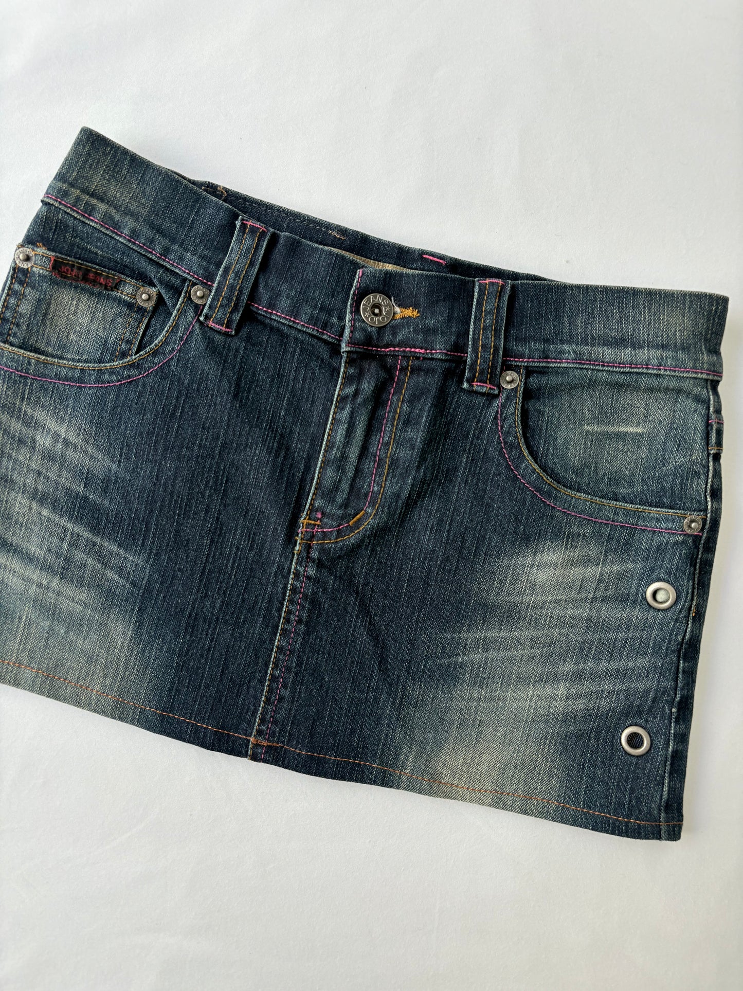 00’s Jojo grommet denim skirt | Size 8