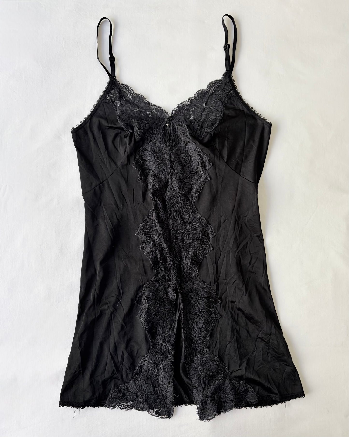 00’s Japanese black slip dress | Size small