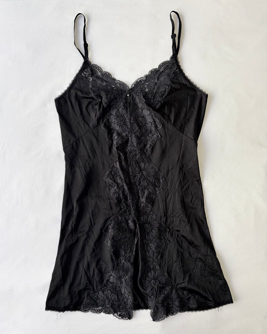 00’s Japanese black slip dress | Size small