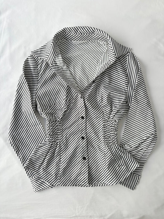 00’s Striped cinched shirt | Size 12