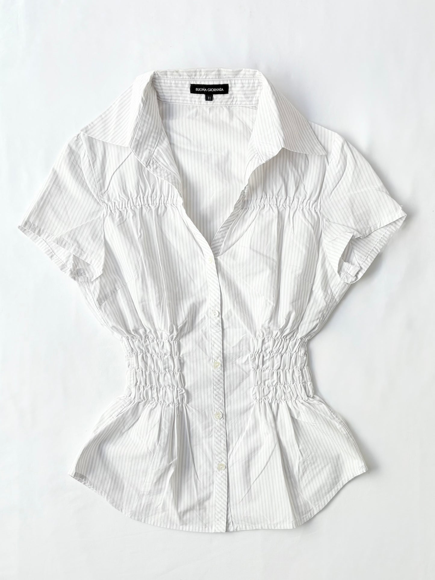 00’s Buona Giornata cinched shirt | Size 8-10