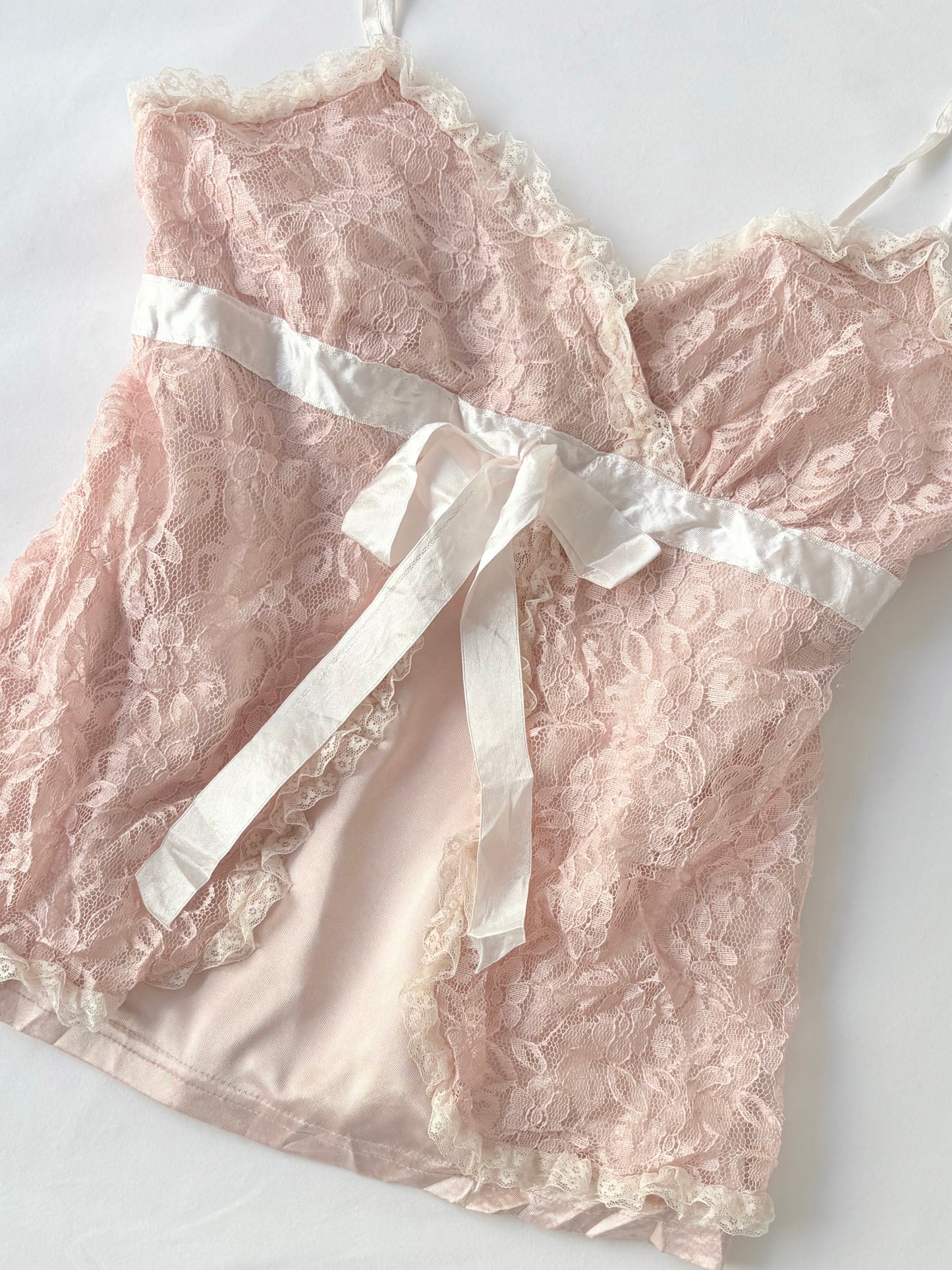 00’s Blush Japanese ribbon top | Size 8-10