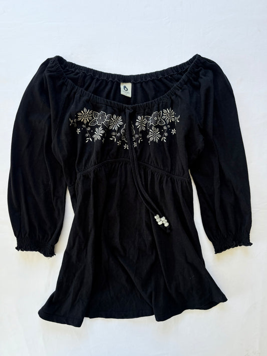 00’s Babydoll embroidered top | Size 12