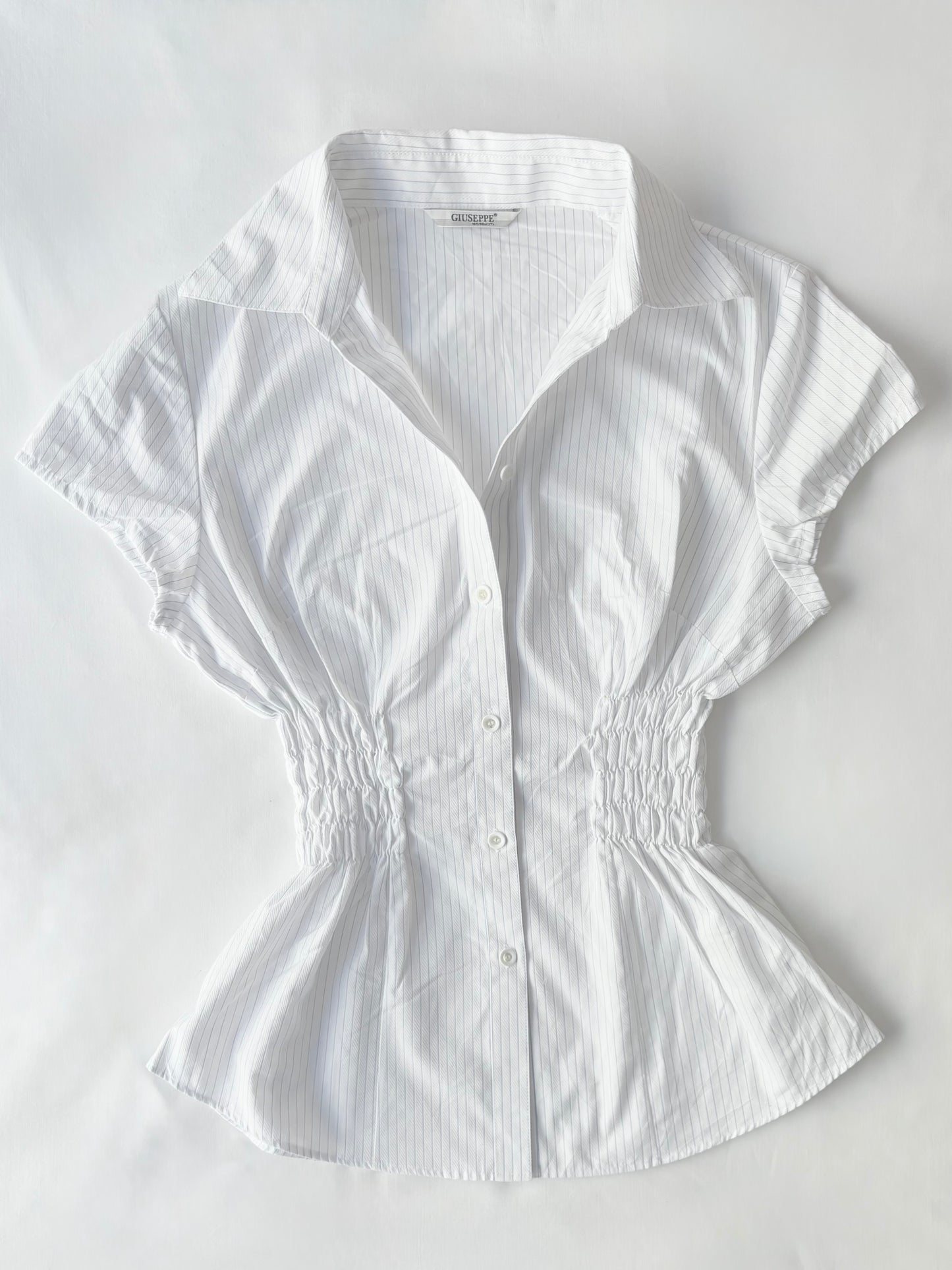 00’s White Giuseppe cinched shirt | Size 10