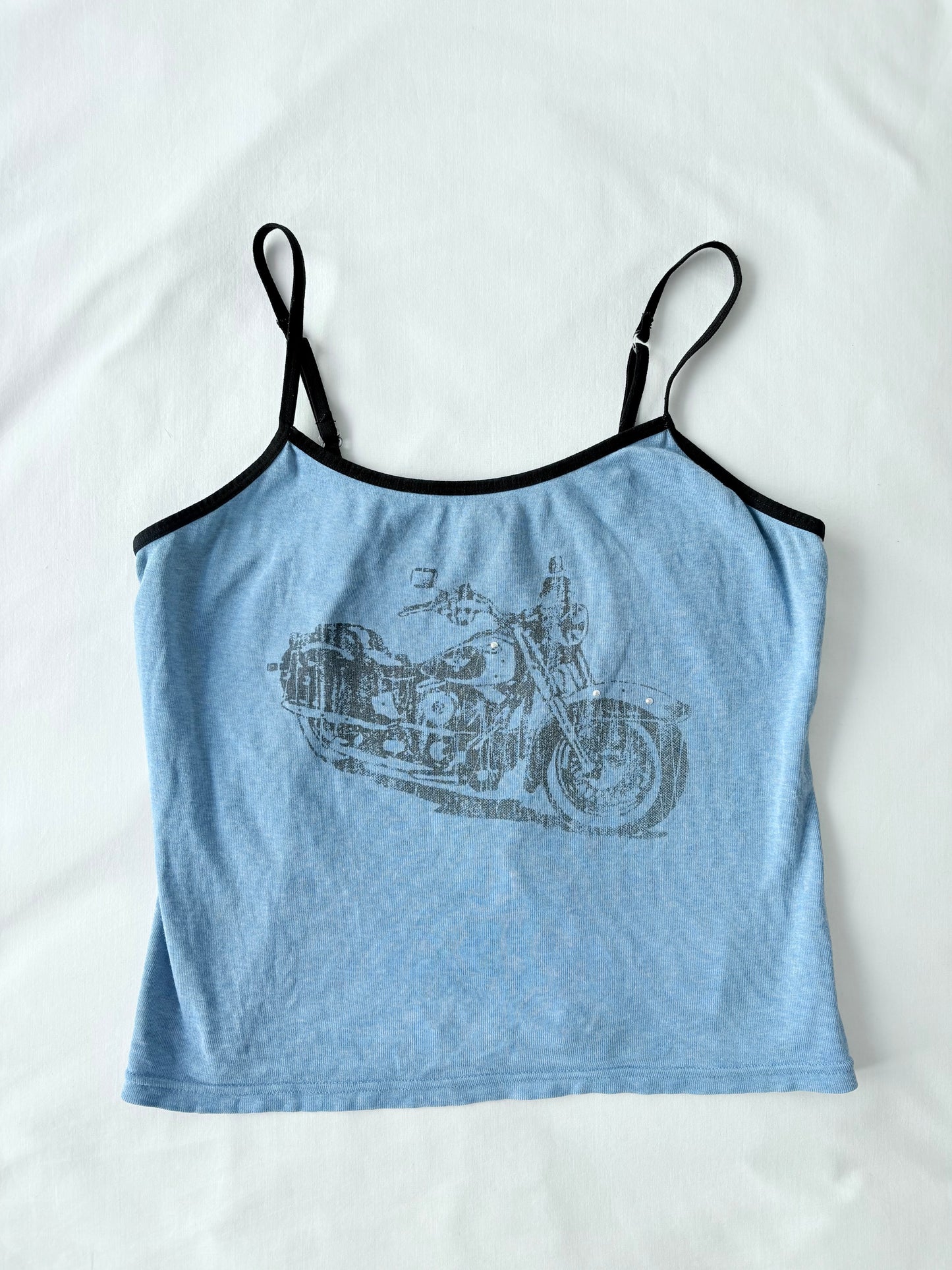 00’s Motorbike blue tank | Size Medium