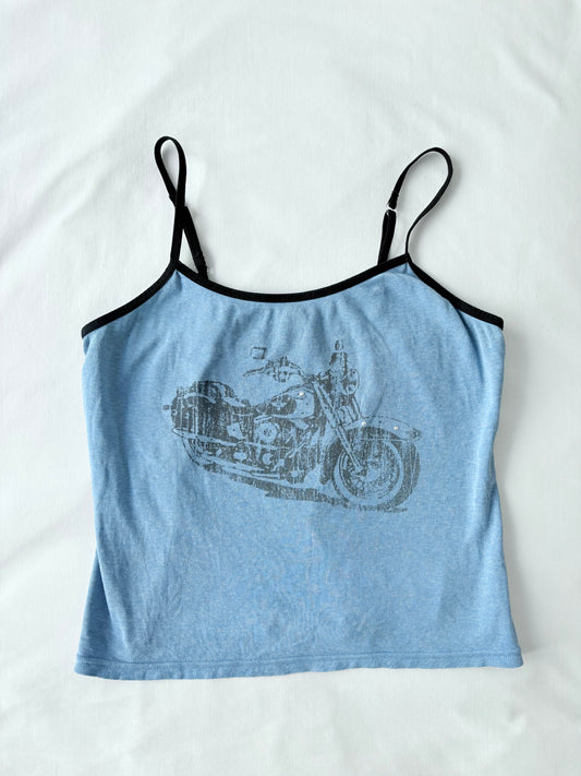 00’s Motorbike blue tank | Size Medium
