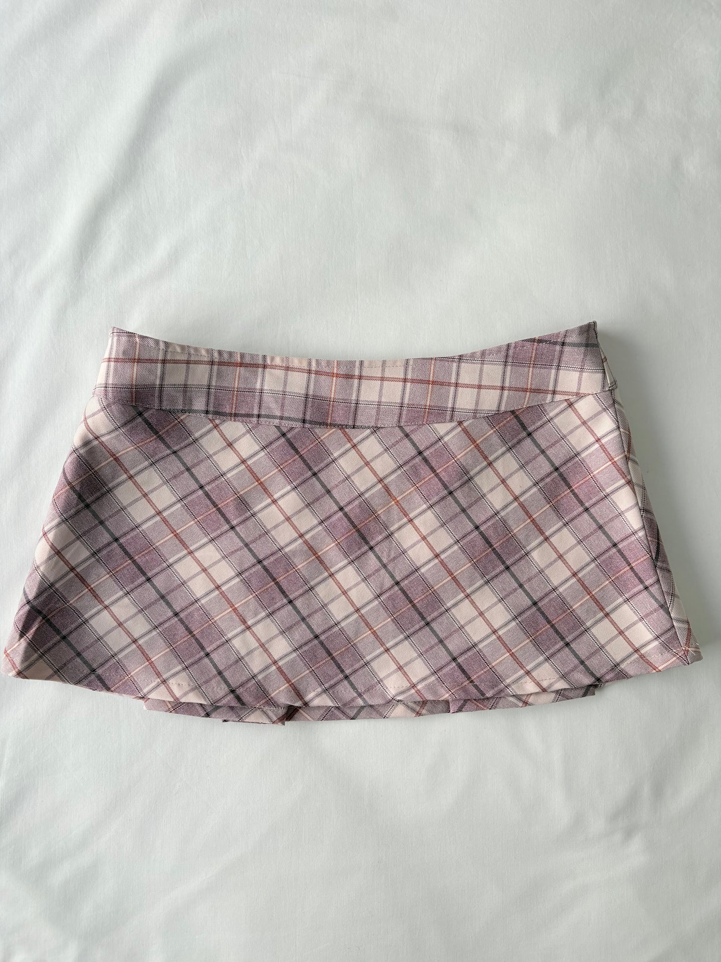 00’s Pink plaid mini skirt | Size 8