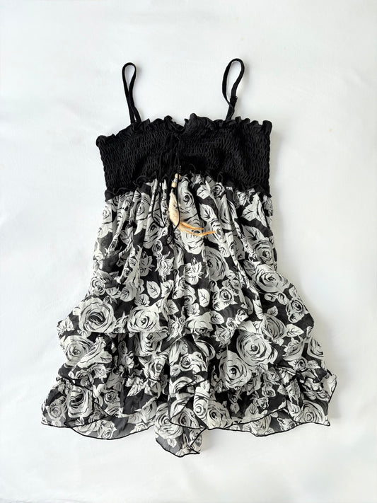 00’s Sorridere feather mini dress | Size 8-10