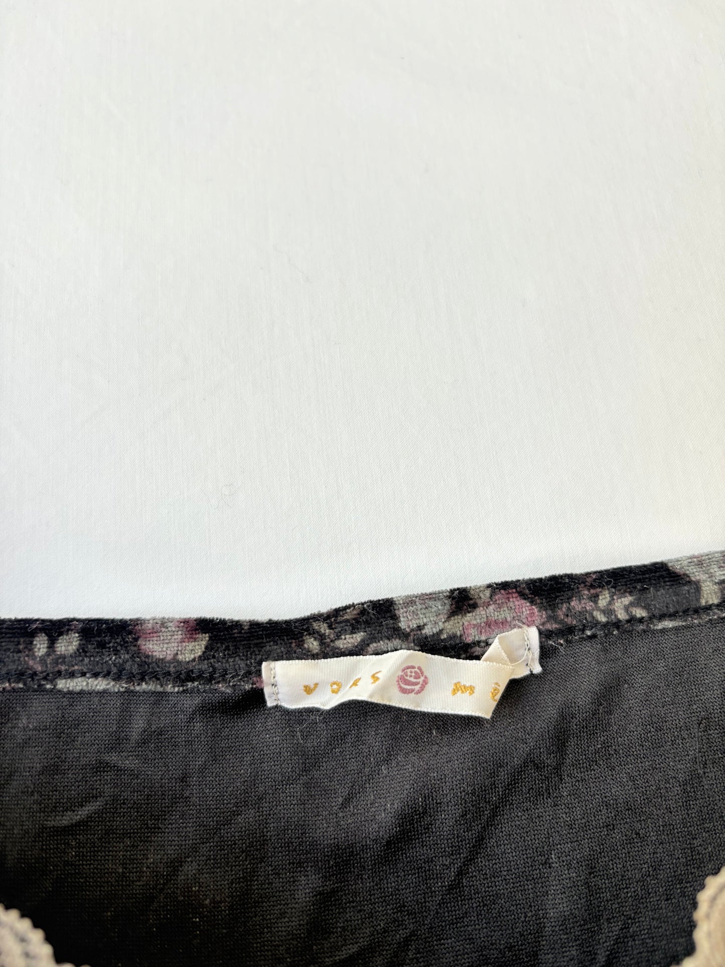 00’s Velour floral gathered cami | Size 12