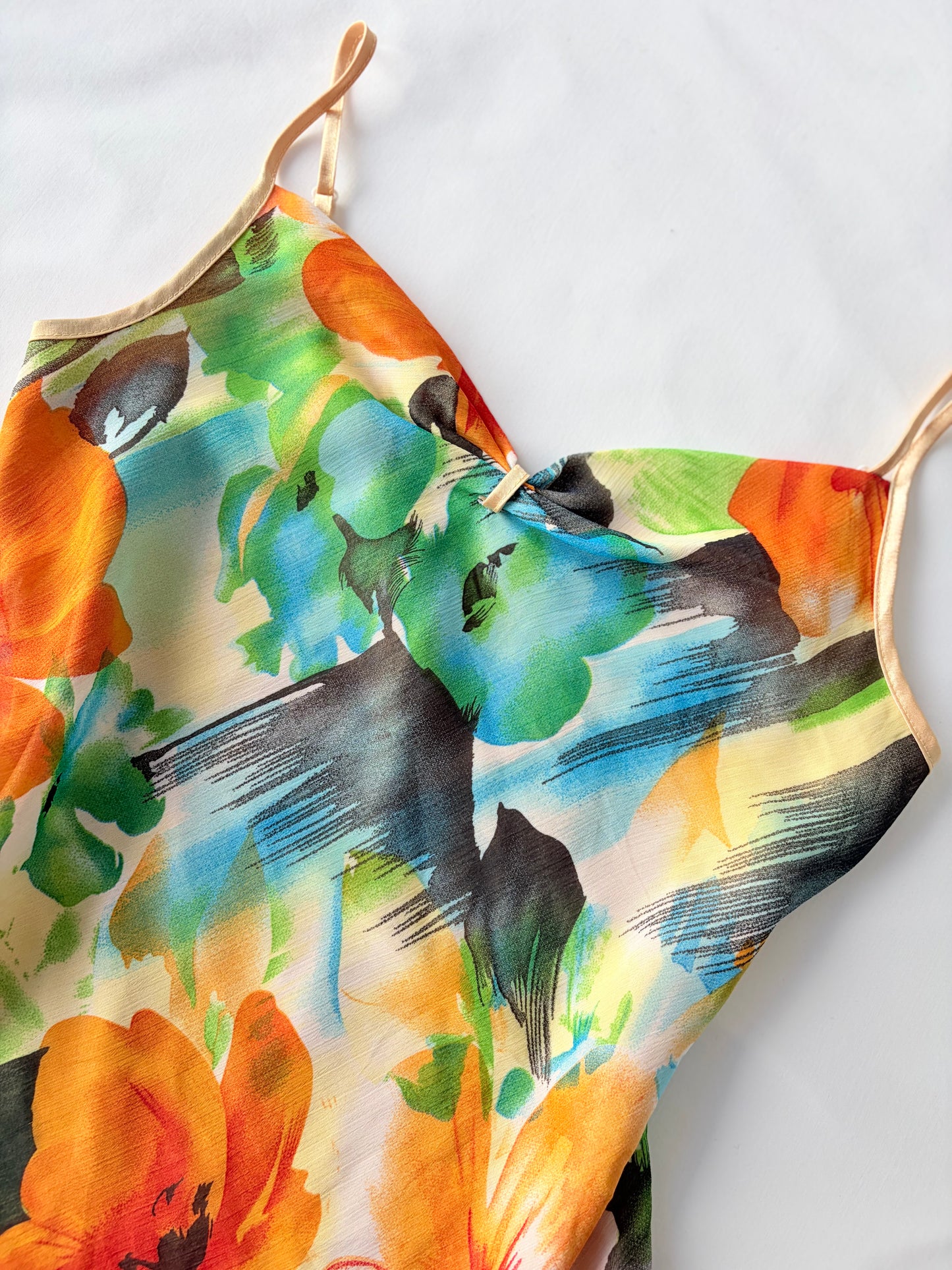 00’s Watercolour floral cami | Size medium
