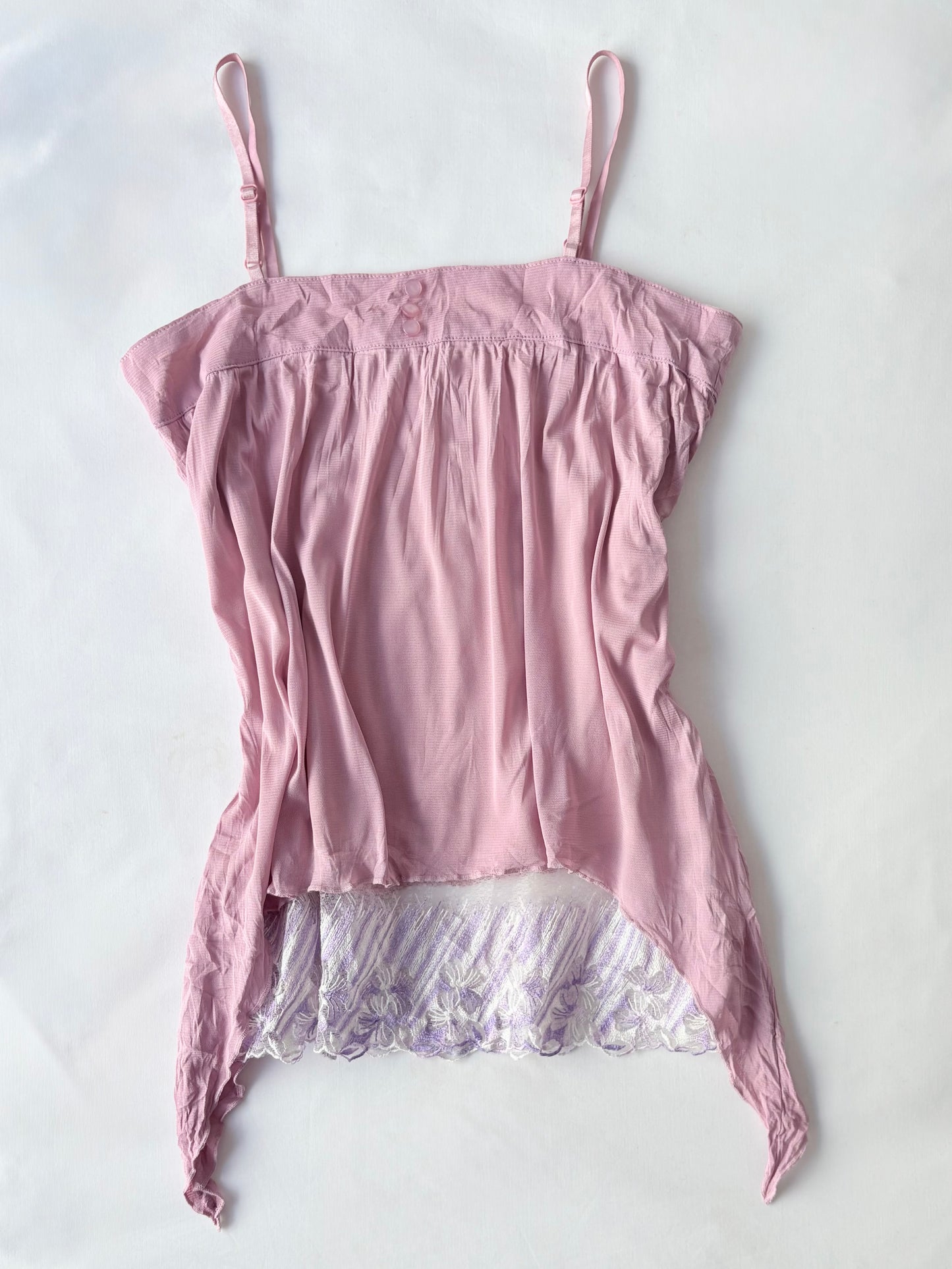 00’s Japanese asymmetrical pink top | Size 10