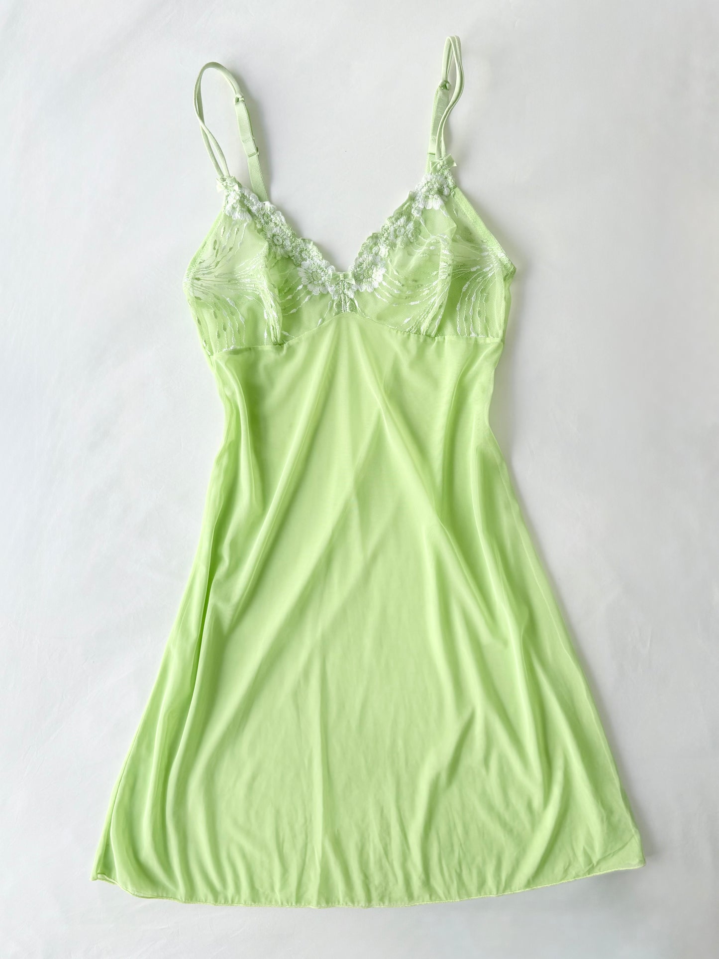 00’s Green mesh slip dress | Size 8-10