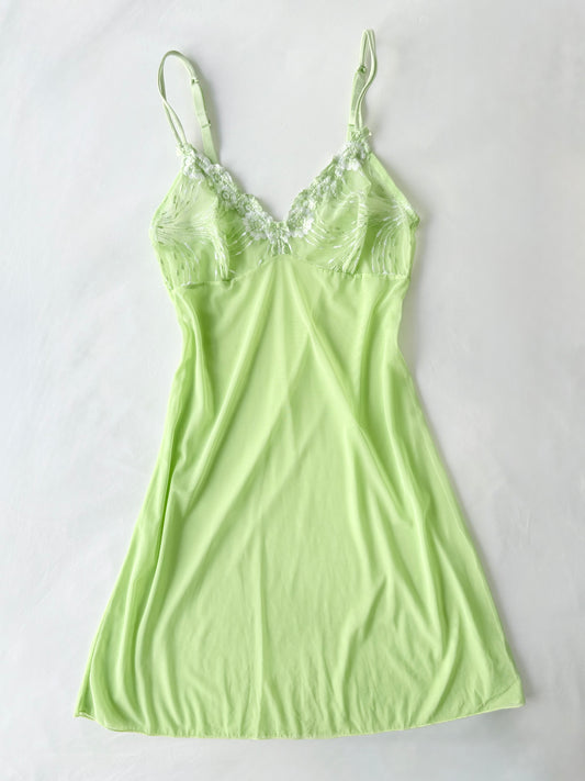 00’s Green mesh slip dress | Size 8-10