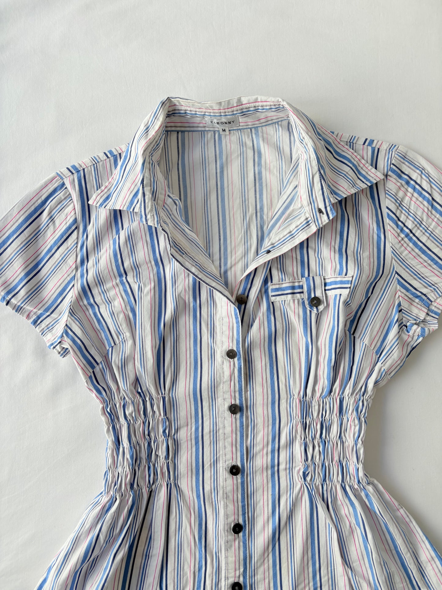 00’s Cinched striped shirt | Size 10