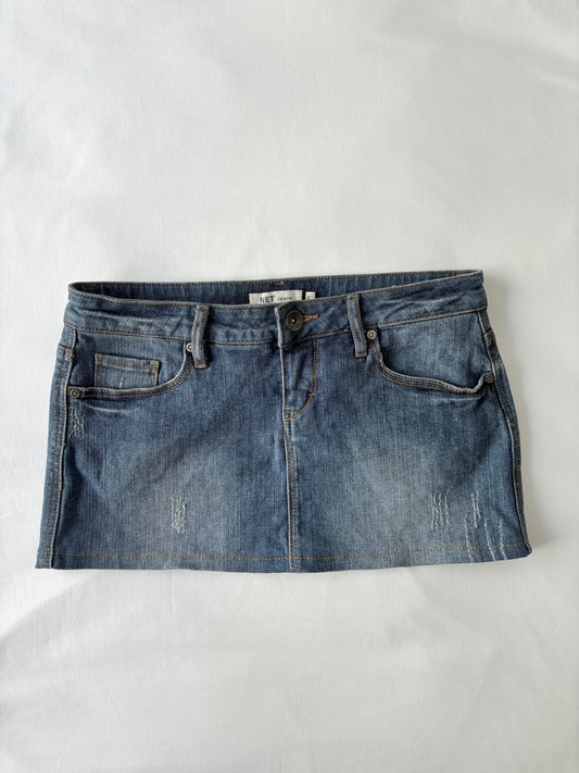 00’s Net denim mini skirt | Size 8