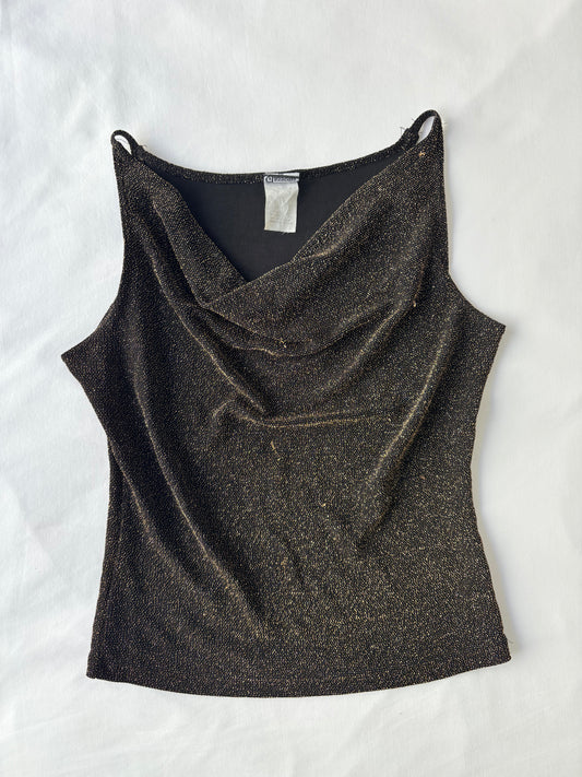 00’s Gold cowl neck cami | Size 14