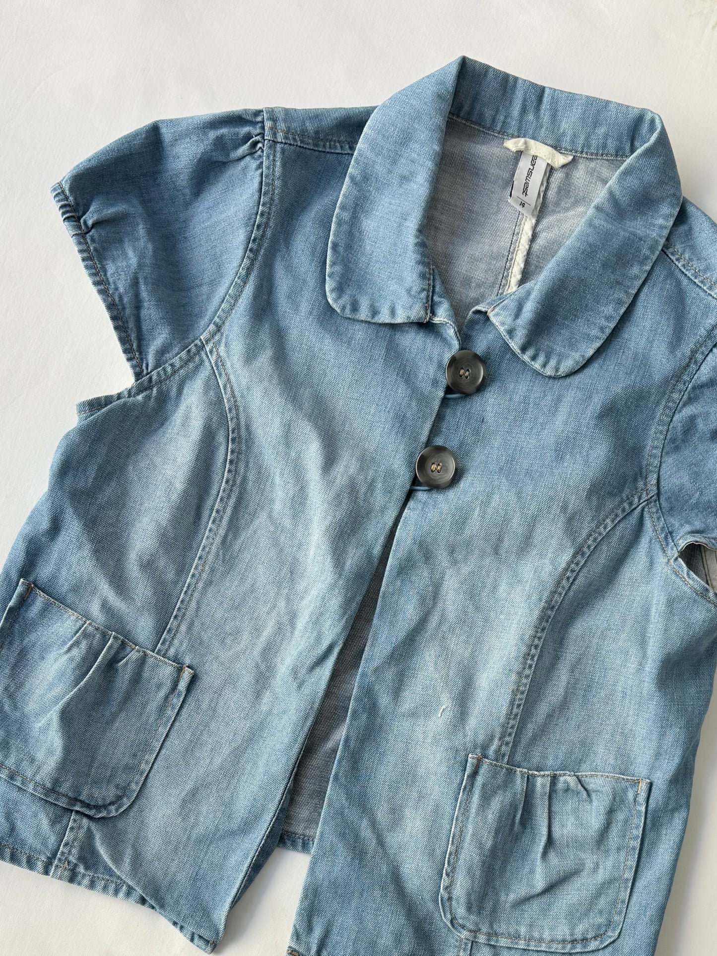 00’s Jeanswest denim collared top | Size 14