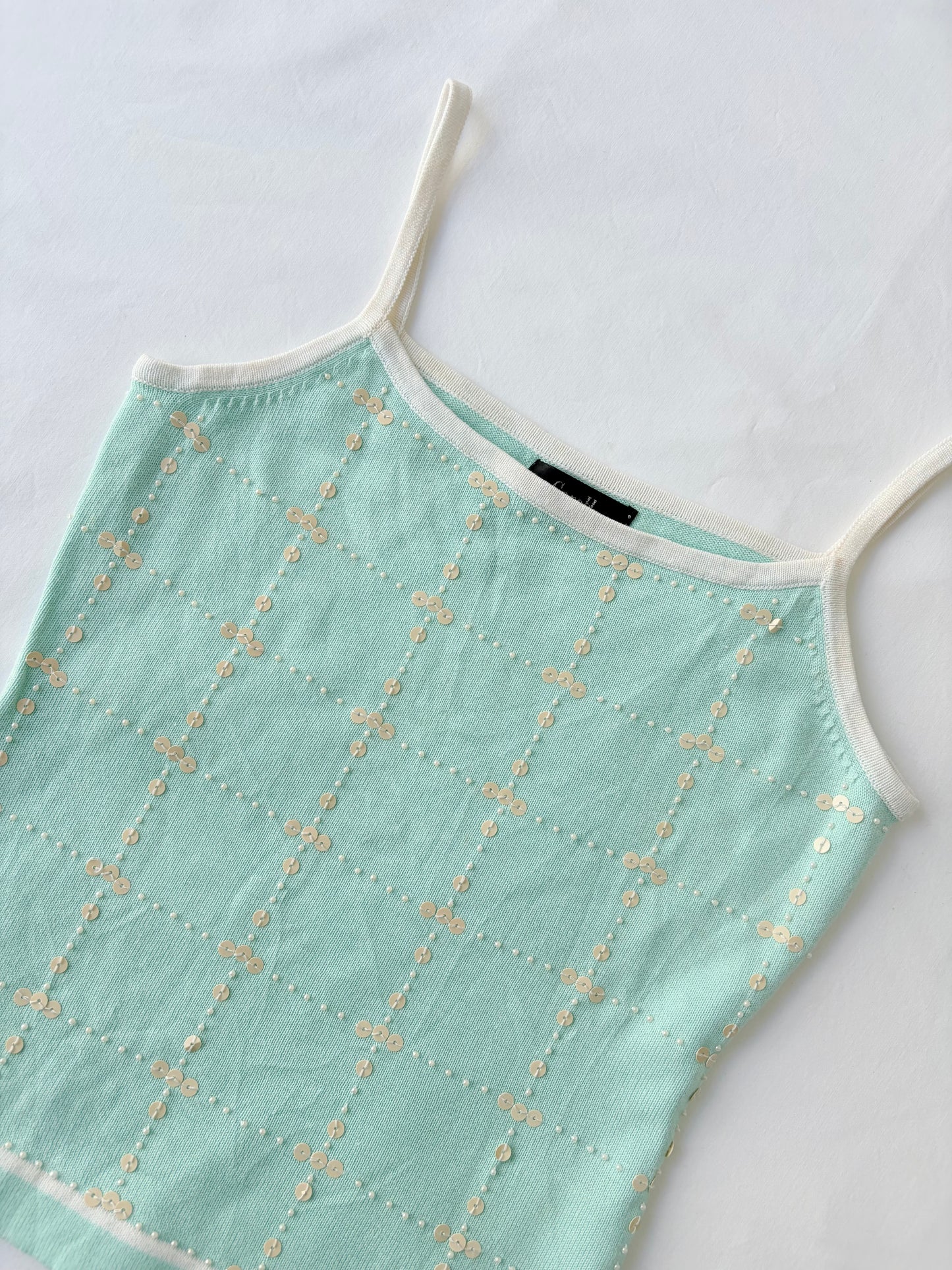 00’s Blue sequin tank | Size 10
