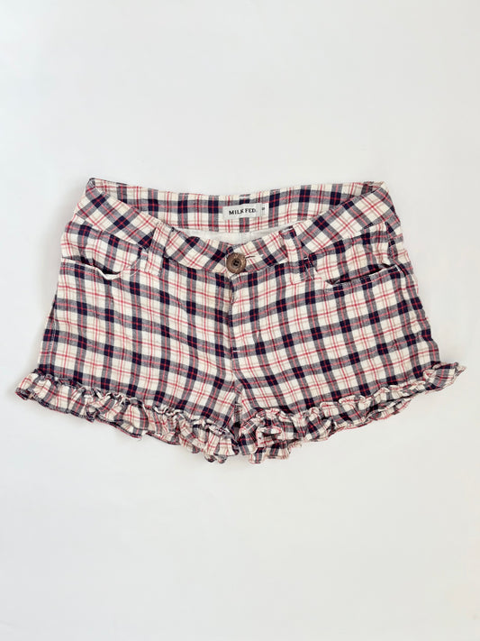 00’s Milk Fed plaid ruffle shorts | Size 8