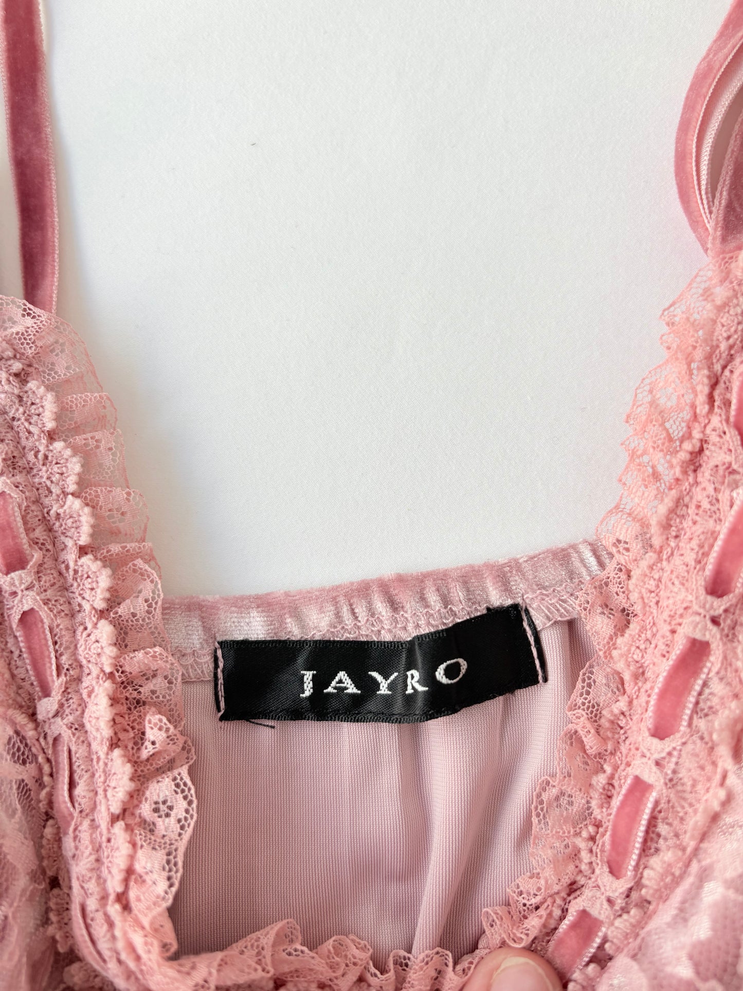 00’s Jayro pink velvet cami | Size 12