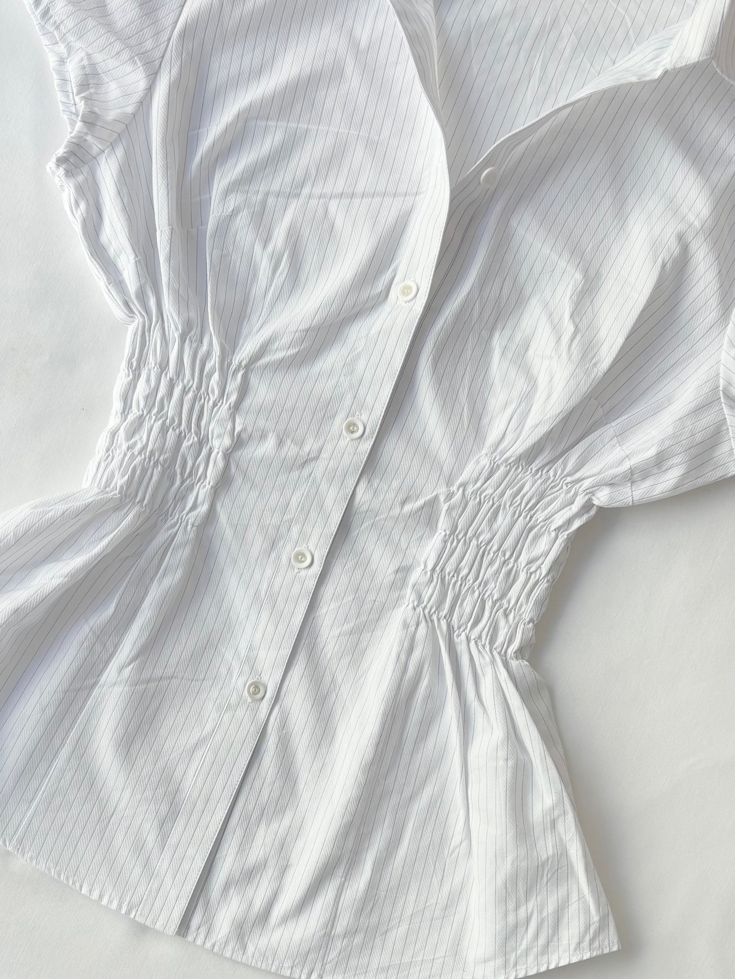 00’s White Giuseppe cinched shirt | Size 10