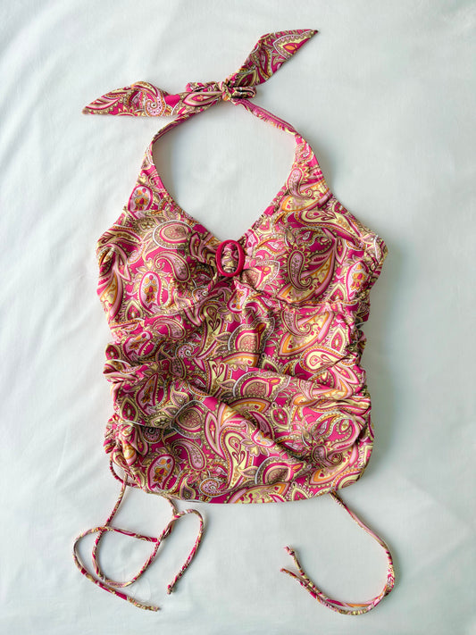 00’s Paisley halter tankini | Size 12