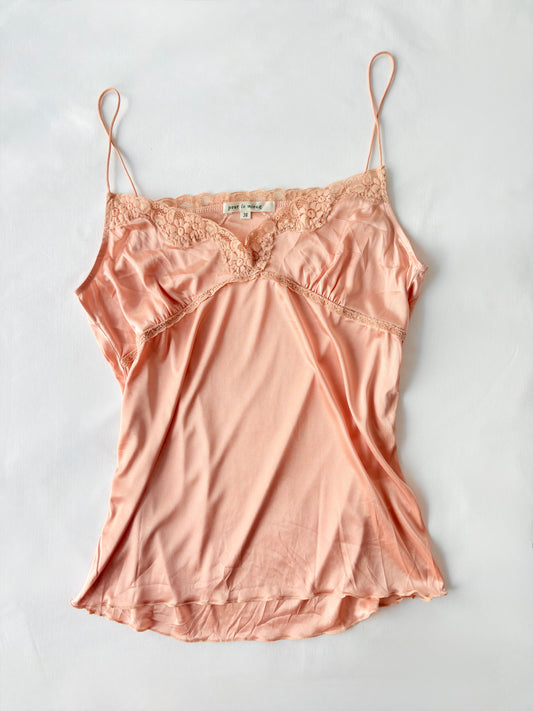 00’s Peach lace trim cami | Size 10