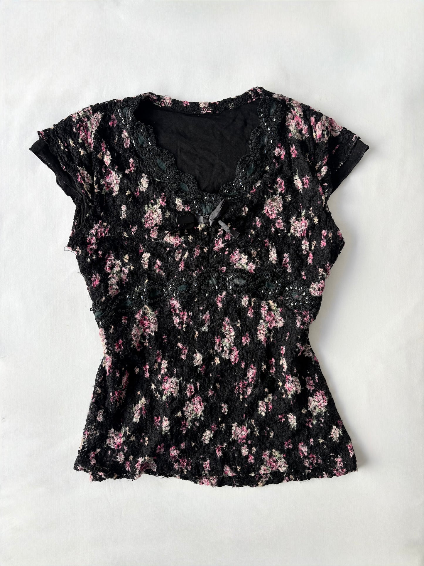 00’s Ichioku floral bow top | Size 10