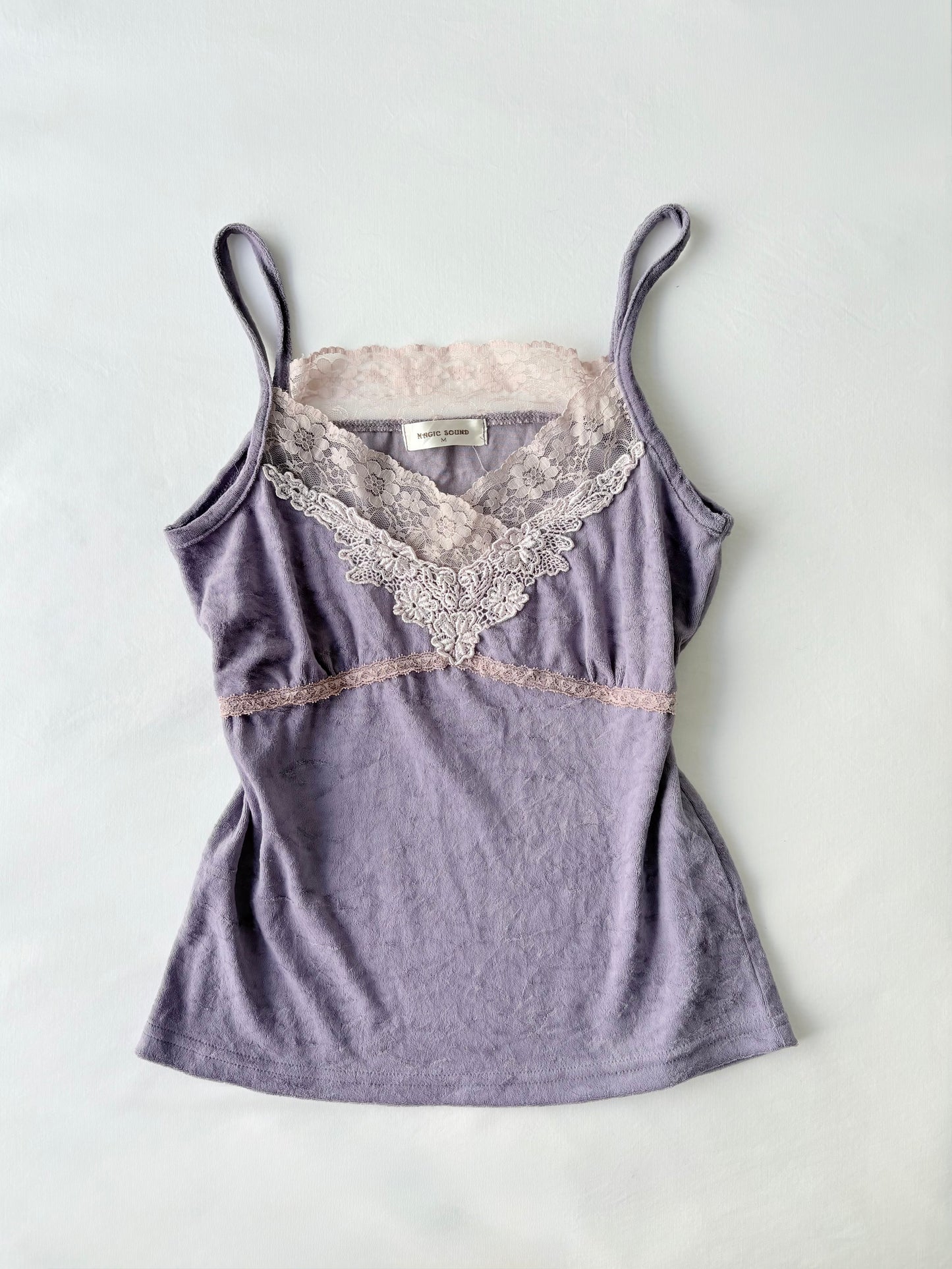 00’s Purple velvet lace cami | Size medium