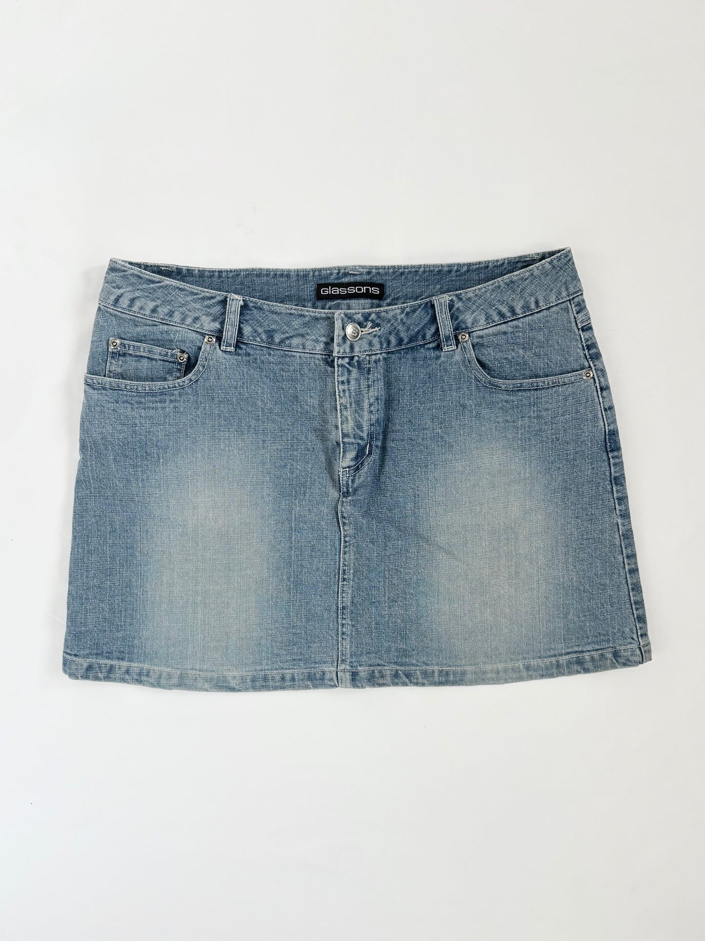 00’s Glassons embroidered denim skirt | Size 12