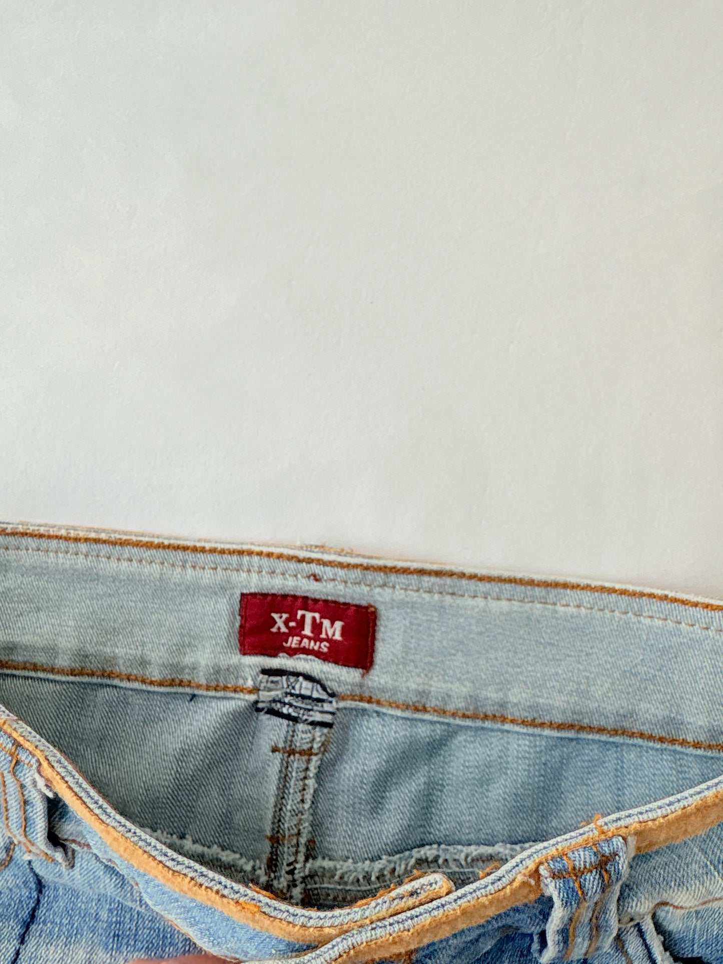 00’s Zig zag denim mini skirt | Size 8