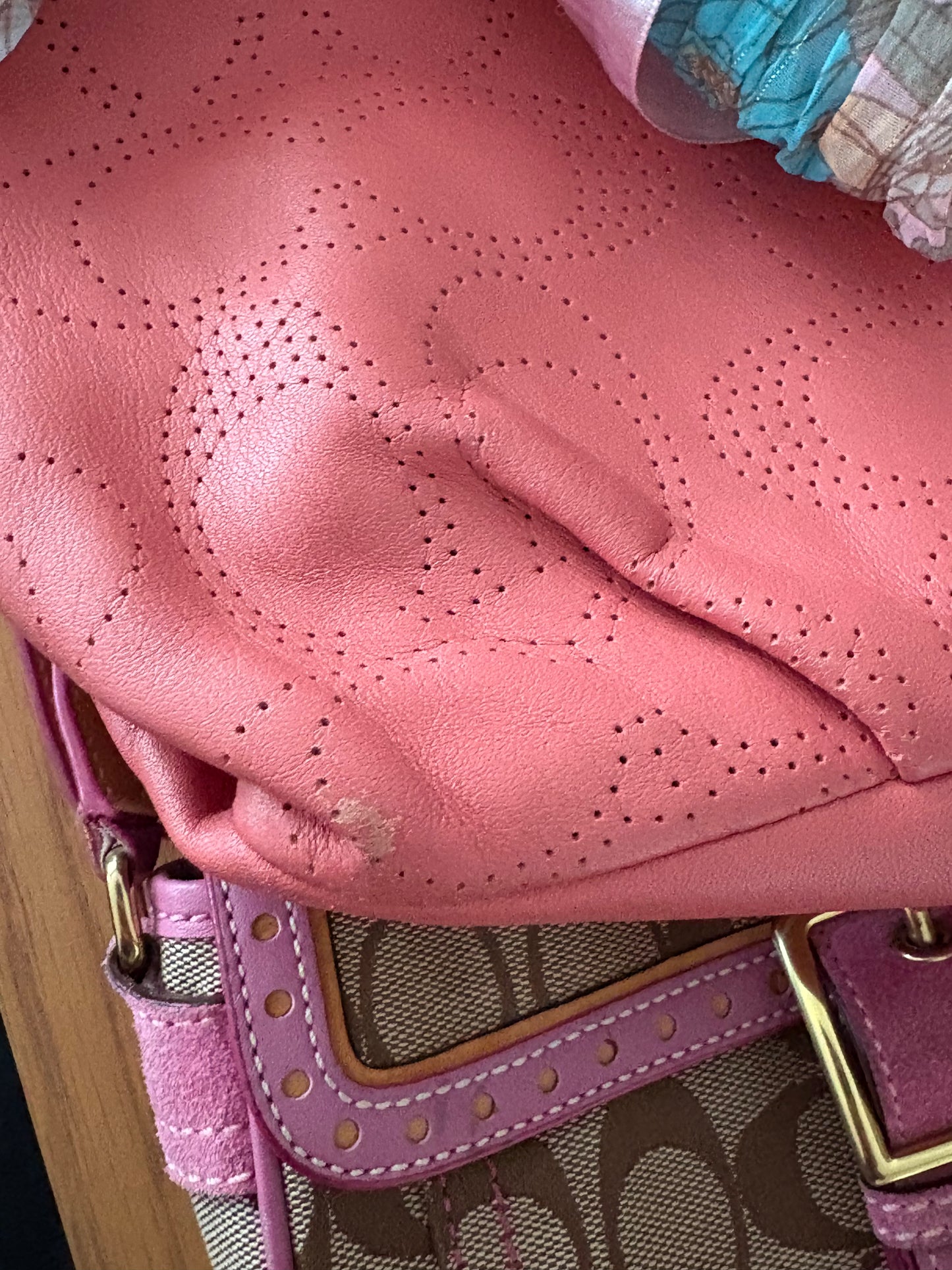 2012 Coach salmon signature shoulder bag