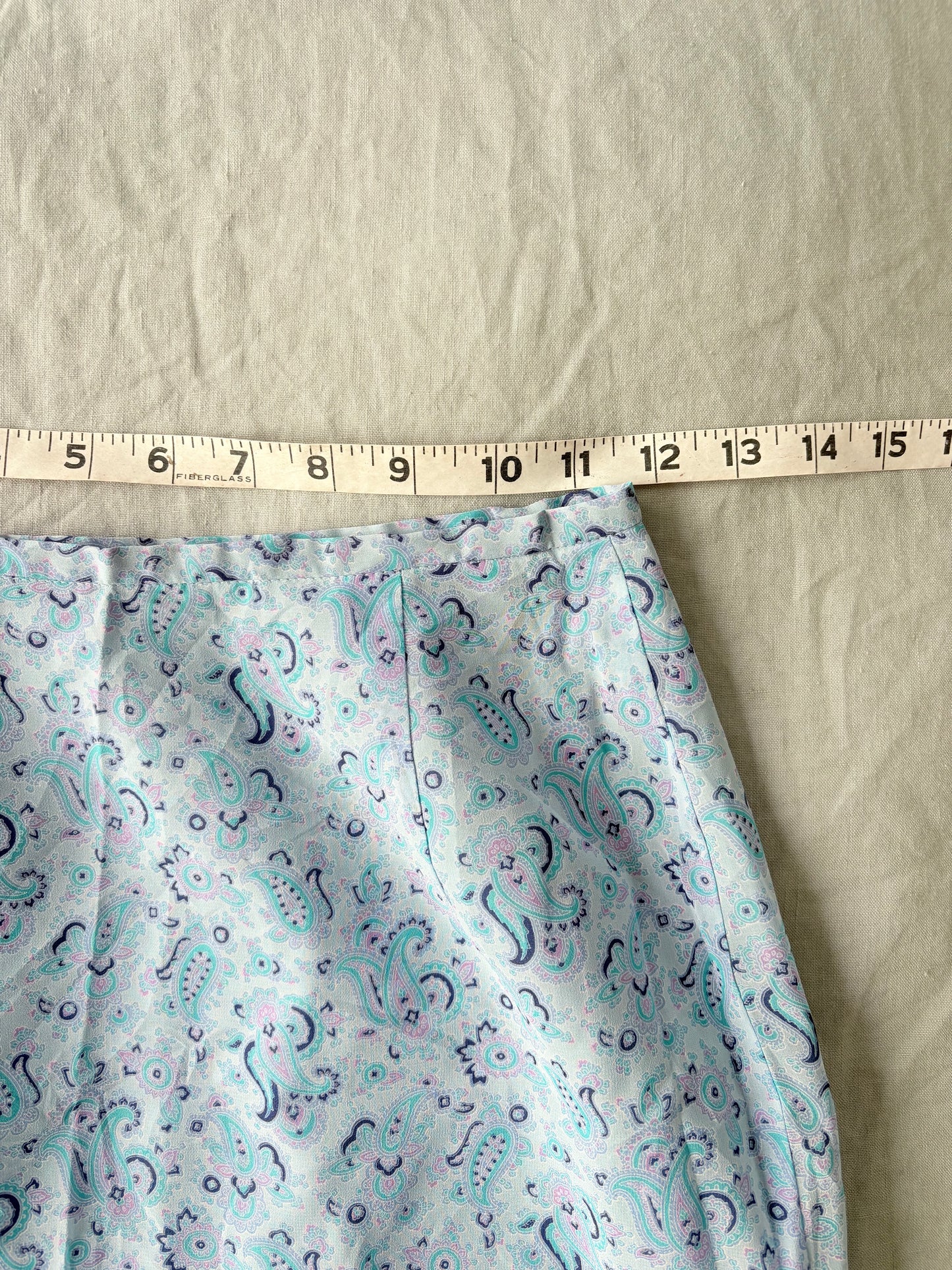 00’s Paisley blue midi skirt | Size 6