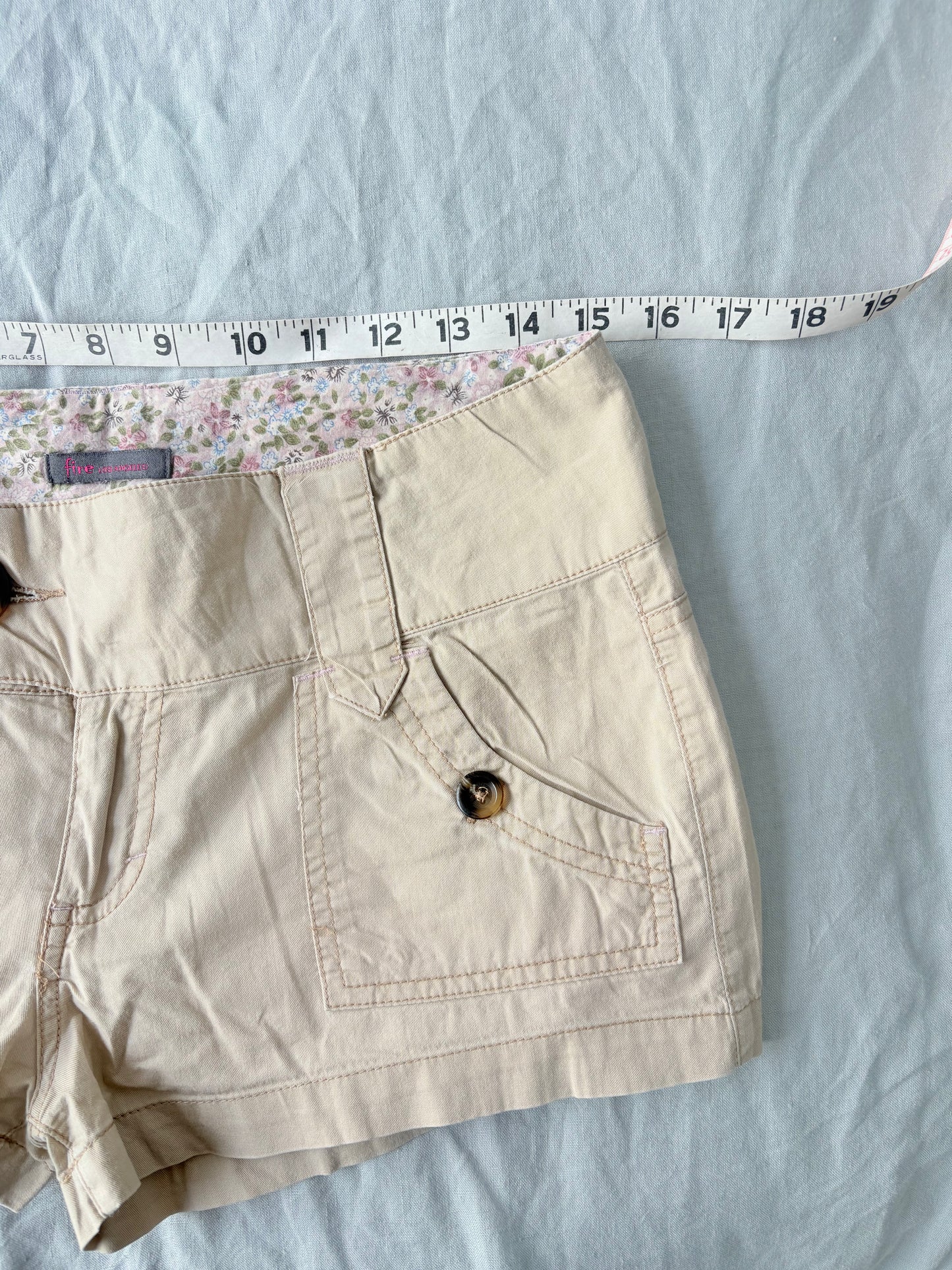 00’s Fire LA tan mini shorts | Size 10